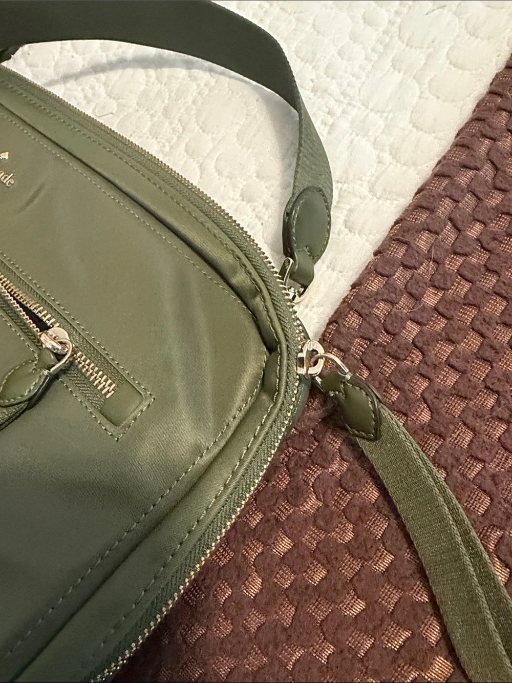 kate spade olive green nylon messenger crossbody
